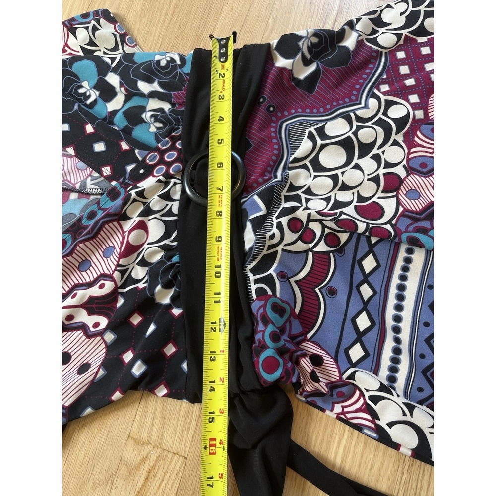 Vintage Volume One Geometric Floral Dress 90s Retro Bold Statement 8 - Picture 9 of 10